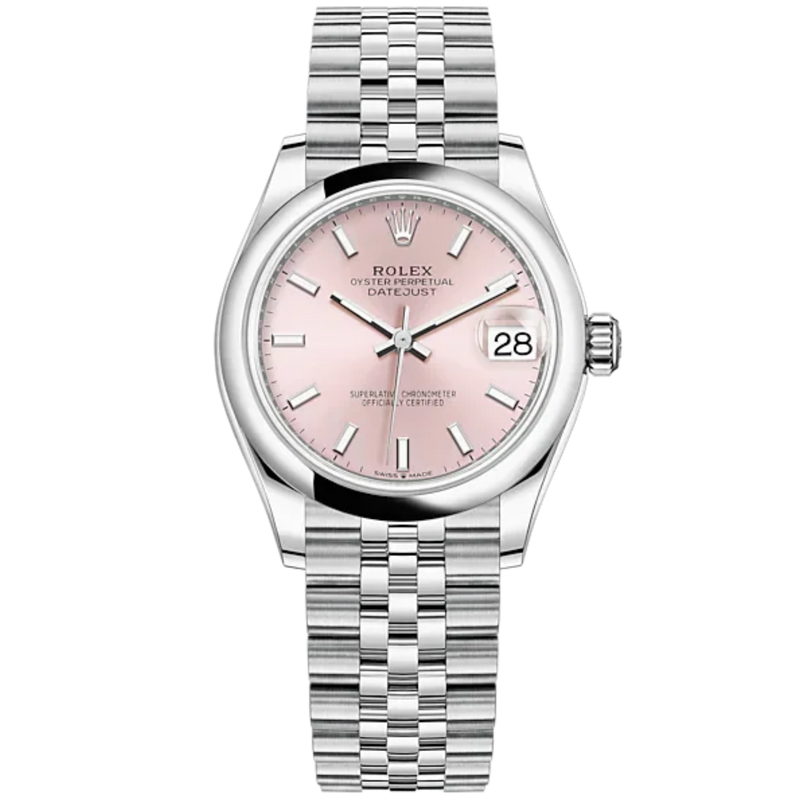 Datejust 31 31mm Jubilee Bracelet Oystersteel with Pink Dial Oystersteel Bezel - Rolex