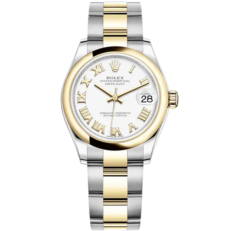 Datejust 31 31mm Oyster Bracelet Oystersteel and Yellow Gold with White Dial Yellow Gold Bezel - Rolex