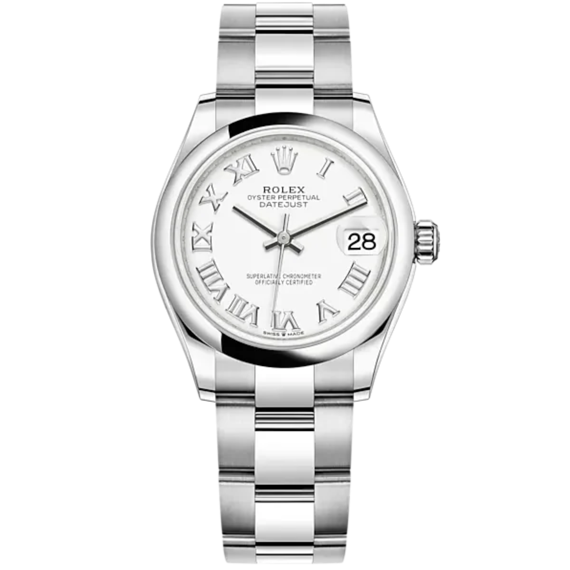 Datejust 31 31mm Oyster Bracelet Oystersteel with White Dial Oystersteel Bezel - Rolex