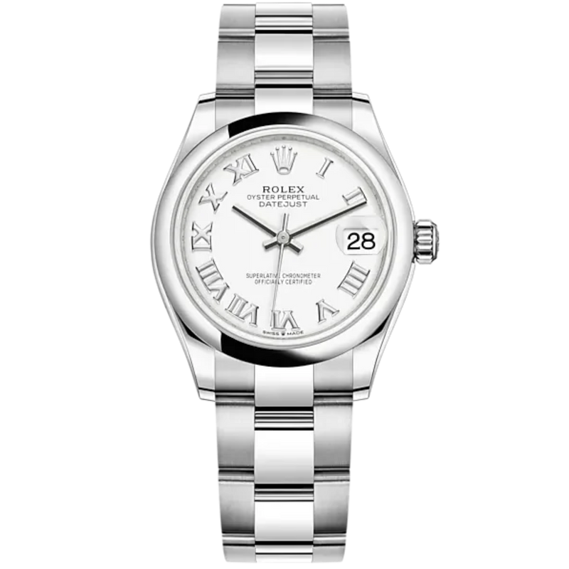 Datejust 31 31mm Oyster Bracelet Oystersteel with White Dial Oystersteel Bezel - Rolex