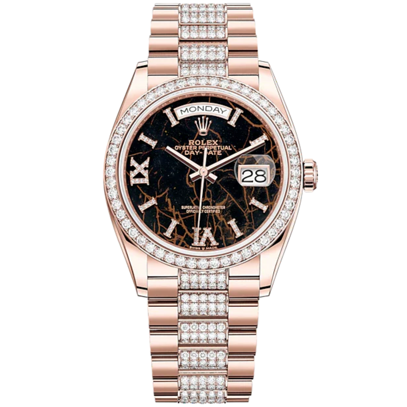 Day-Date 36 36mm Diamond-Set President Bracelet and 18 KT Everose Gold with Eisenkiesel Diamond-Set Dial Diamond-Set Bezel - Rolex
