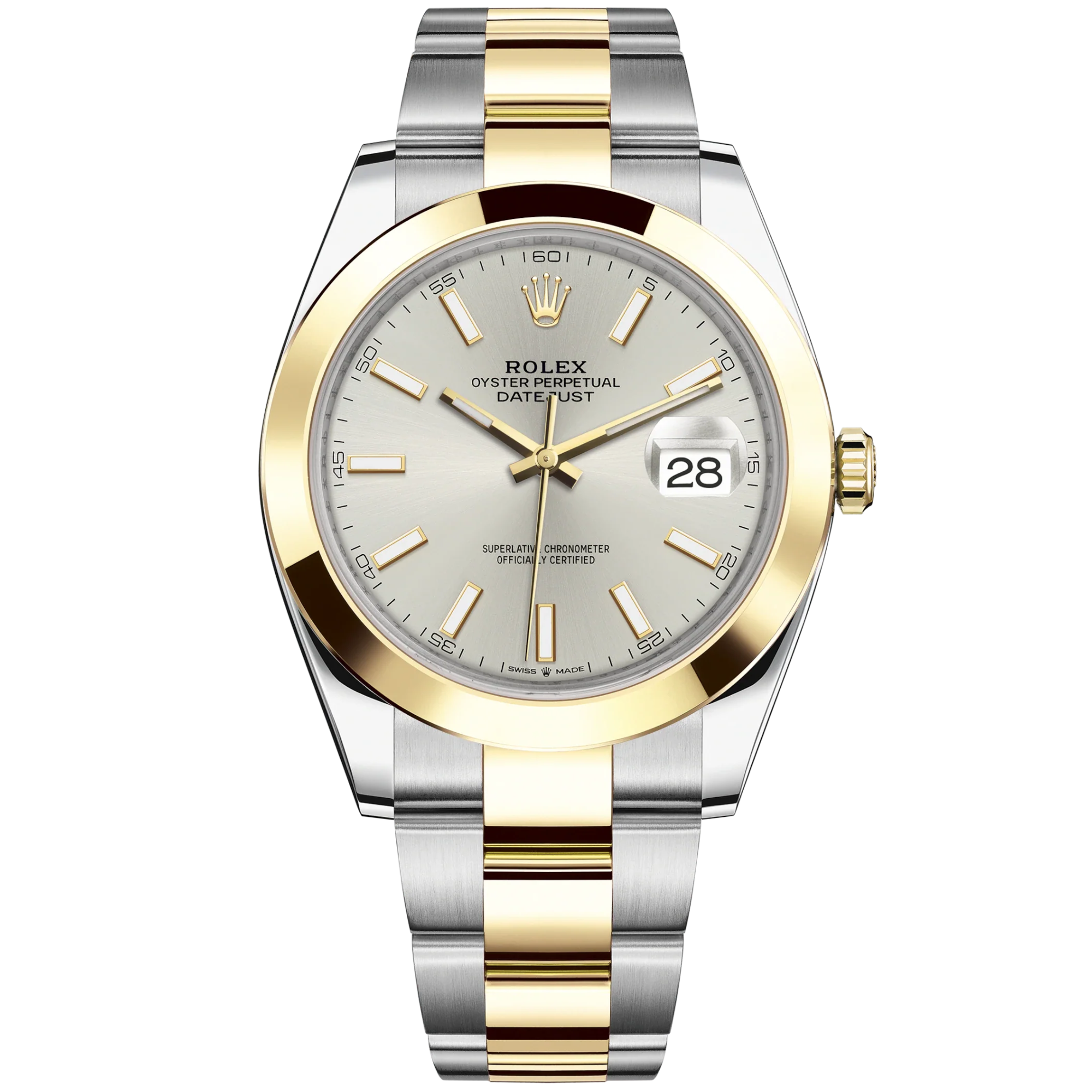 Datejust 41 41mm Oyster Bracelet Oystersteel and Yellow Gold with Silver Dial Yellow Gold Bezel - Rolex