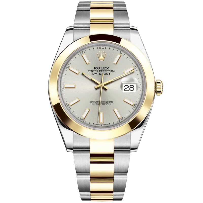 Datejust 41 41mm Oyster Bracelet Oystersteel and Yellow Gold with Silver Dial Yellow Gold Bezel - Rolex