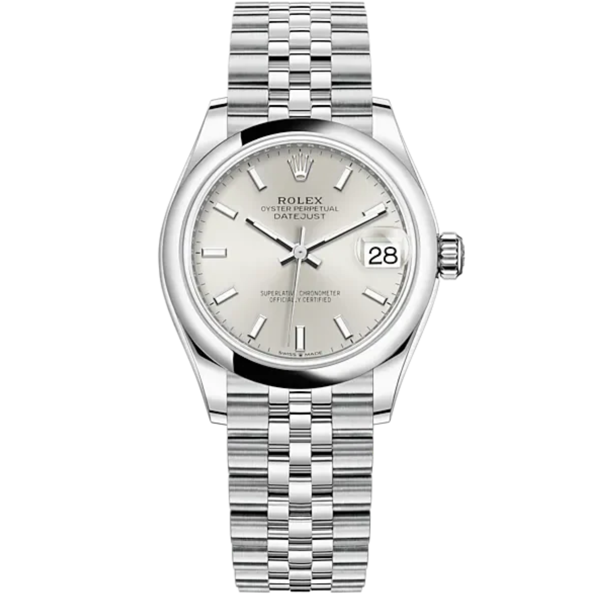 Datejust 31 31mm Jubilee Bracelet Oystersteel with Silver Dial Oystersteel Bezel - Rolex