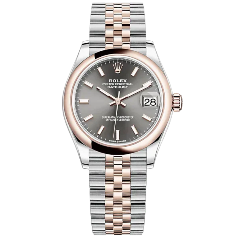 Datejust 31 31mm Oyster Jubilee Bracelet Oystersteel and Everose Gold with Slate Dial Everose Gold Bezel - Rolex