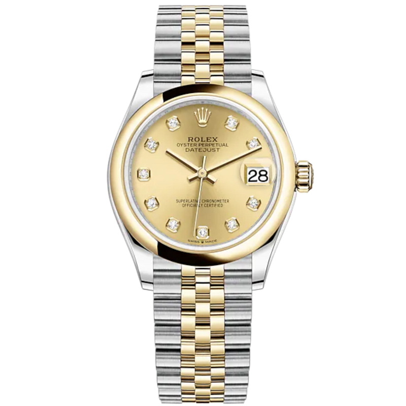 Datejust 31 31mm Jubilee Bracelet Oystersteel and Yellow Gold with Champagne Colour Diamond-Set Dial Yellow Gold Bezel - Rolex
