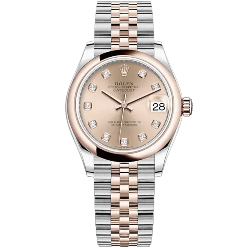 Datejust 31 31mm Jubilee Bracelet Oystersteel and Everose Gold with Rosé-Colour Diamond-Set Dial Everose Gold Bezel - Rolex