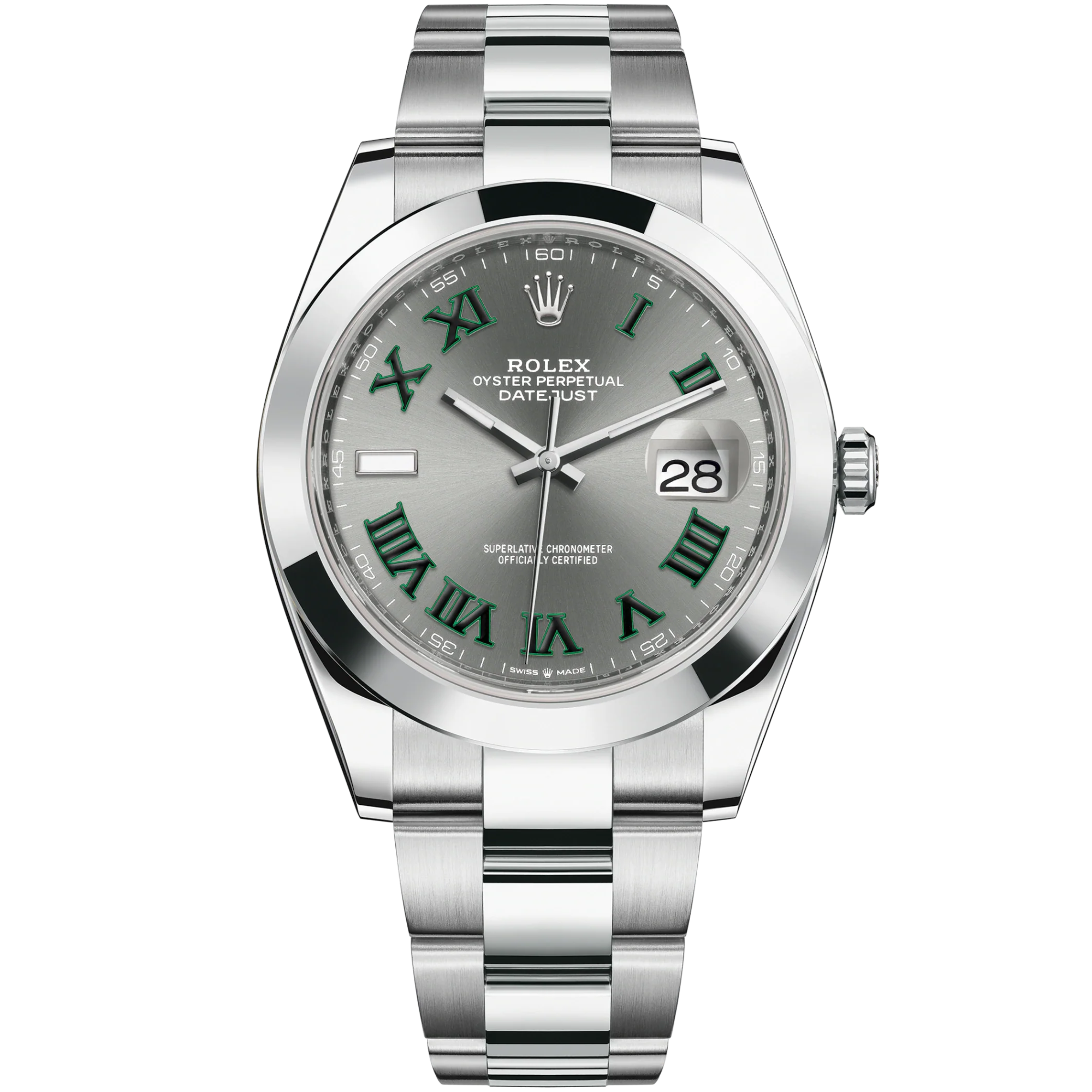 Datejust 41 41mm Oyster Bracelet Oystersteel with Slate Dial Oystersteel Bezel - Rolex