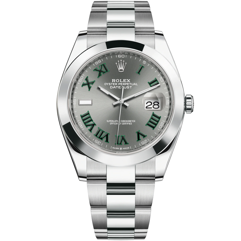 Datejust 41 41mm Oyster Bracelet Oystersteel with Slate Dial Oystersteel Bezel - Rolex