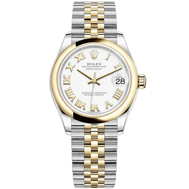Datejust 31 31mm Jubilee Bracelet Oystersteel and Yellow Gold White Dial Oystersteel Bezel - Rolex