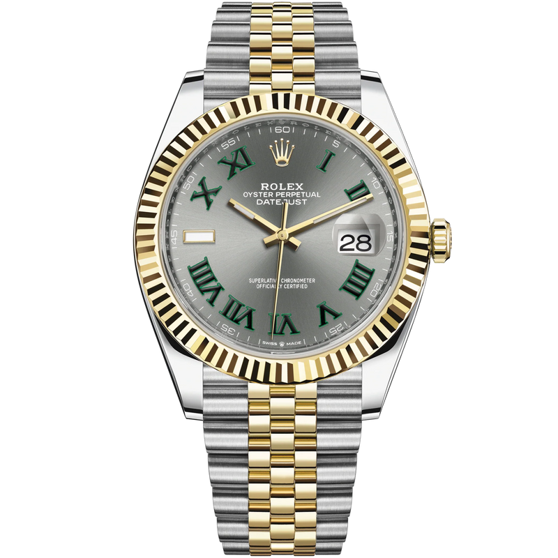 Datejust 41 41mm Jubilee Bracelet Oystersteel and Yellow Gold with Slate Dial Fluted Bezel - Rolex
