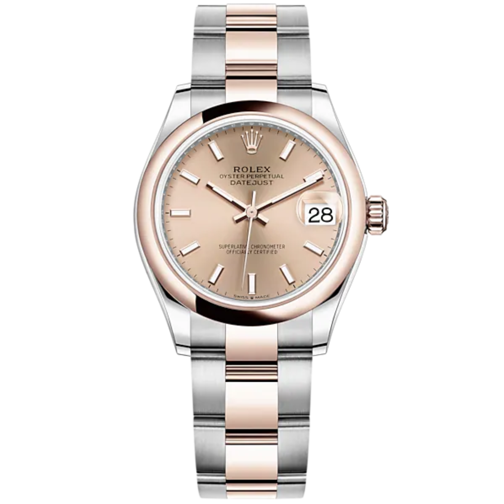 Datejust 31 31mm Oyster Bracelet Oystersteel and Everose Gold With The Color Dial Rosé Everose Bezel - Rolex