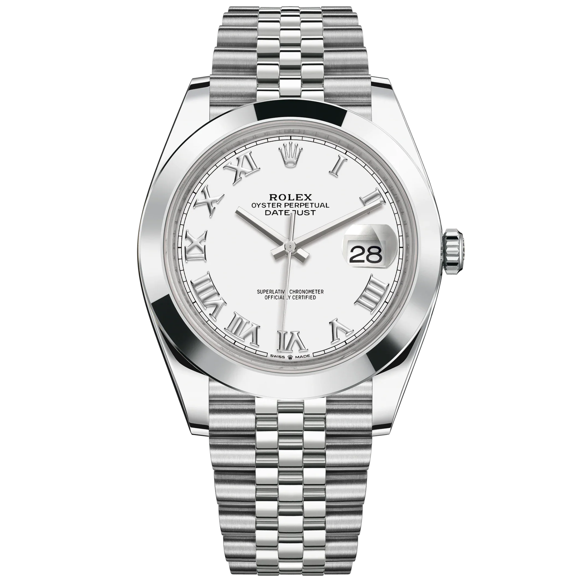 Datejust 41 41mm Jubilee Bracelet Oystersteel with White Dial Oystersteel Bezel - Rolex