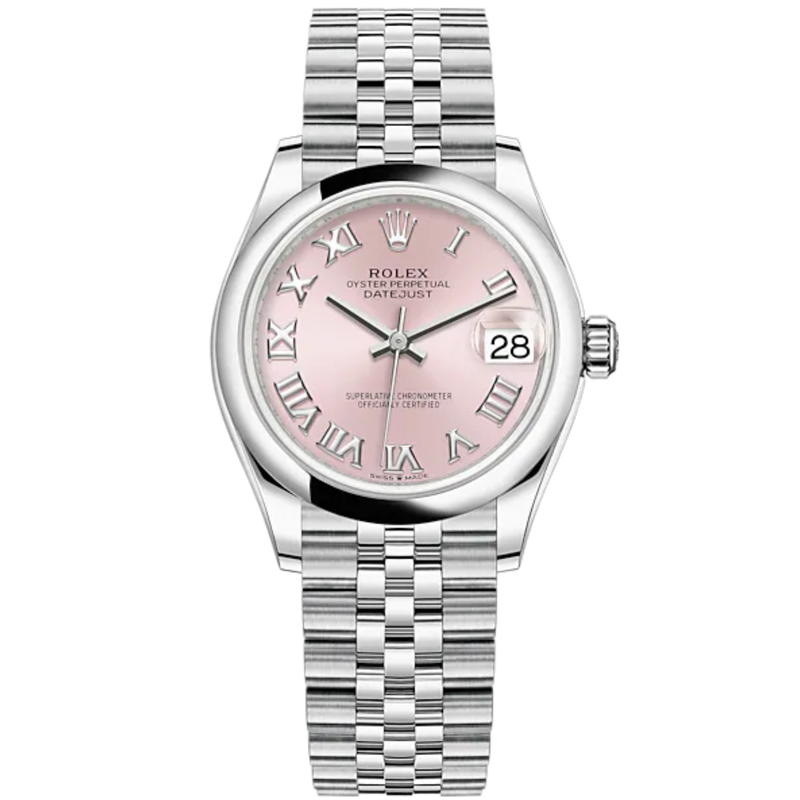 Datejust 31 31mm Jubilee Bracelet Oystersteel With Pink Roman Dial Oystersteel Bezel - Rolex