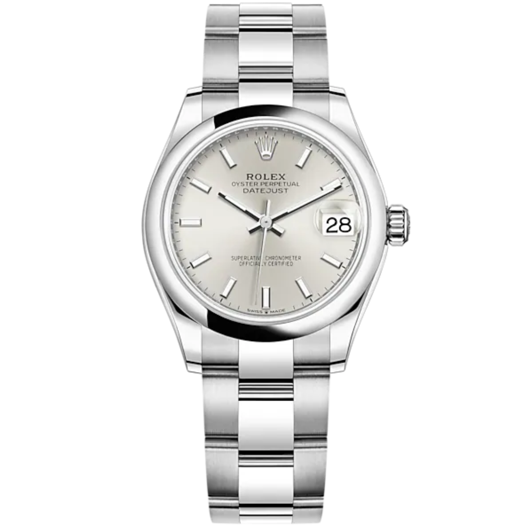 Datejust 31 31mm Oyster Bracelet Oystersteel with Silver Dial Oystersteel Bezel - Rolex