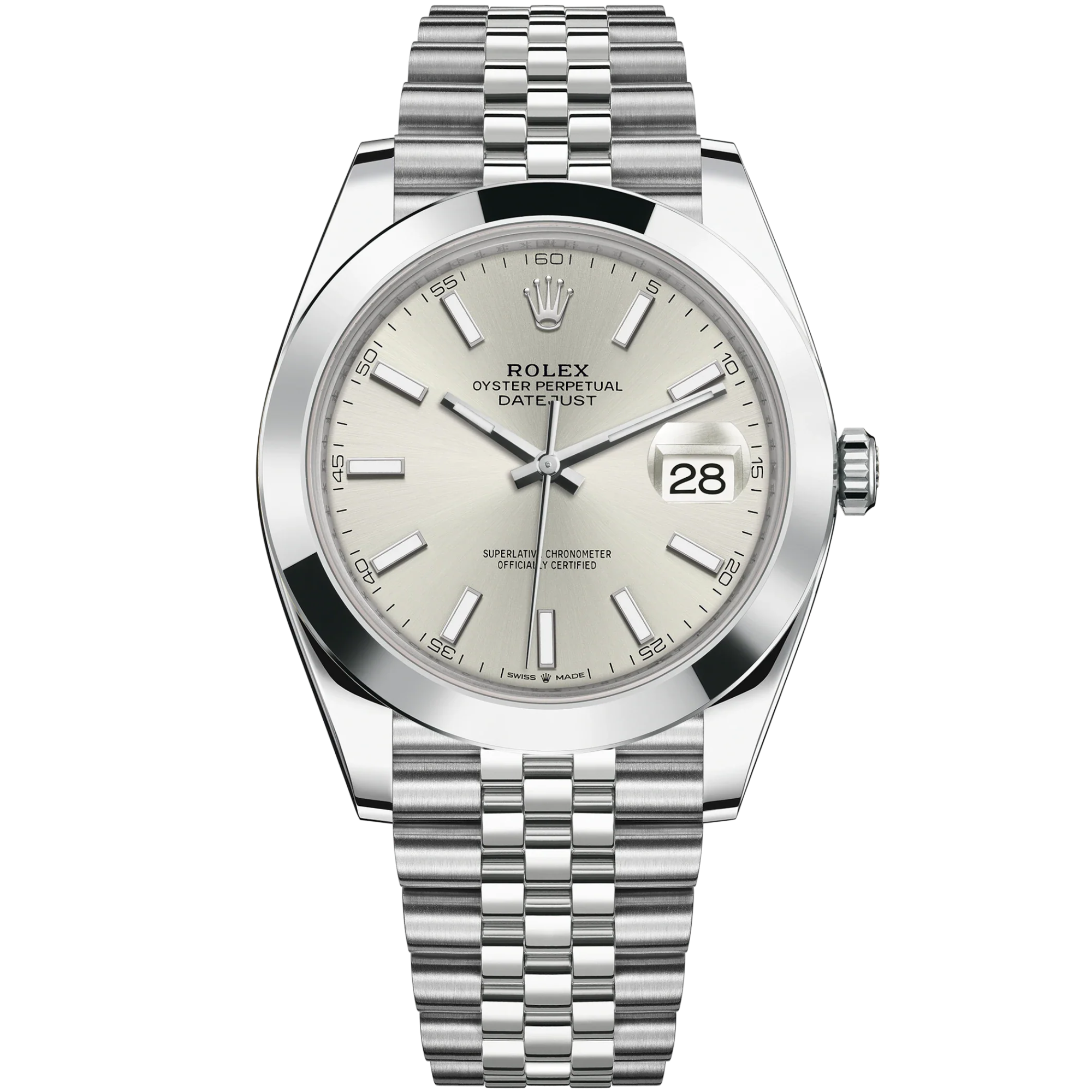 Rolex Datejust Ref. 126300 41mm Stainless Steel Silver Dial Smooth Bezel Jubilee Band - Rolex
