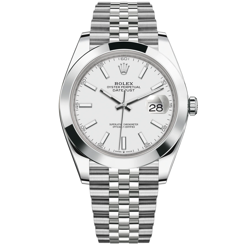 Datejust 41 41mm Jubilee Bracelet Oystersteel with White Dial Oystersteel Bezel - Rolex