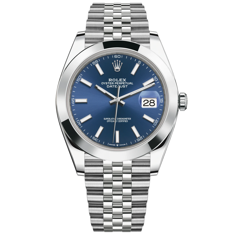 Datejust 41 41mm Jubilee Bracelet Oystersteel with Bright Blue Dial Oystersteel Bezel - Rolex