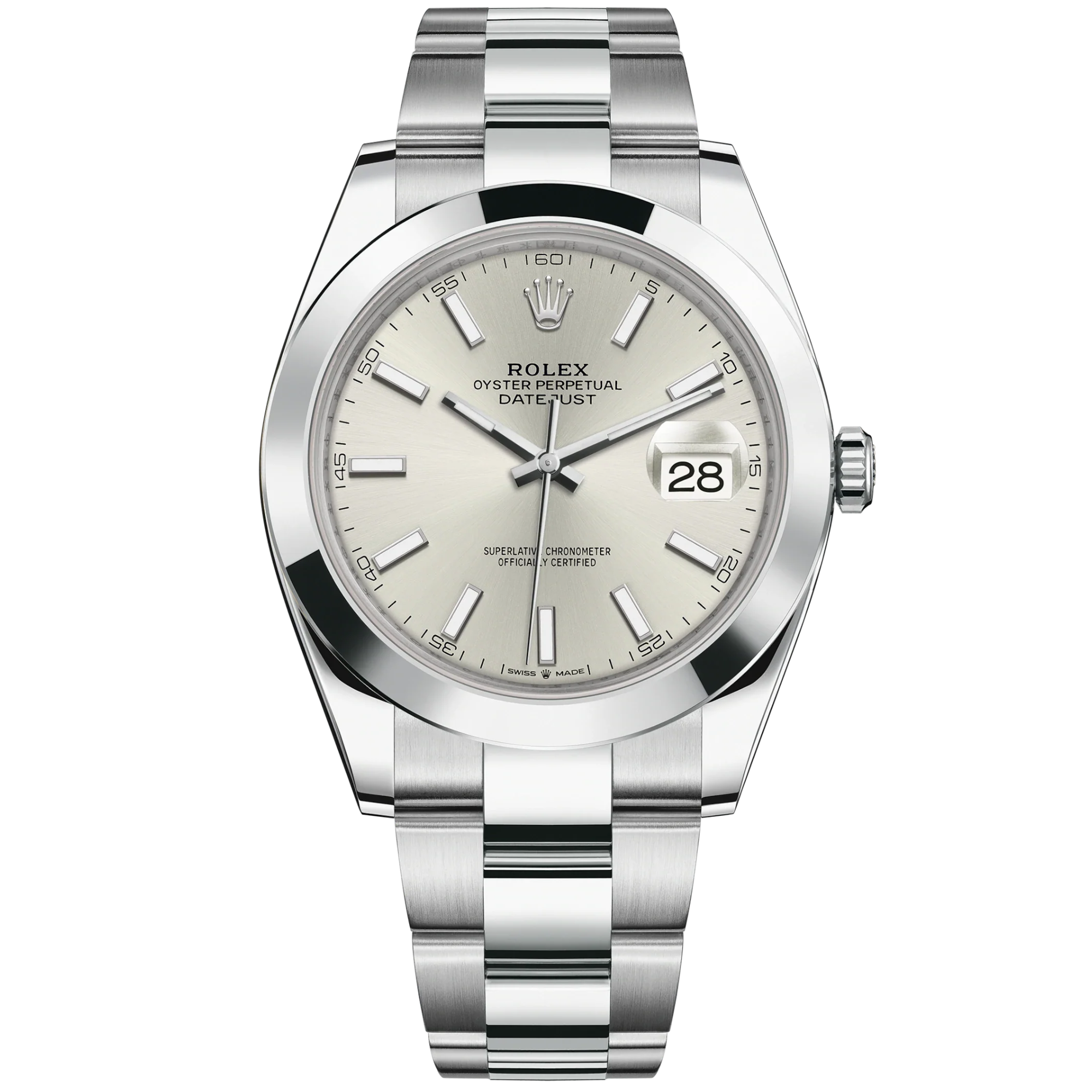 Datejust 41 41mm Oyster Bracelet Oystersteel with Silver Dial Oystersteel Bezel - Rolex
