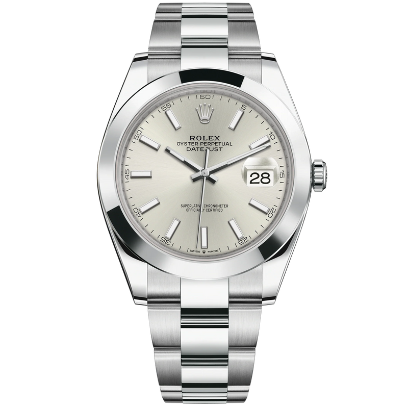 Datejust 41 41mm Oyster Bracelet Oystersteel with Silver Dial Oystersteel Bezel - Rolex