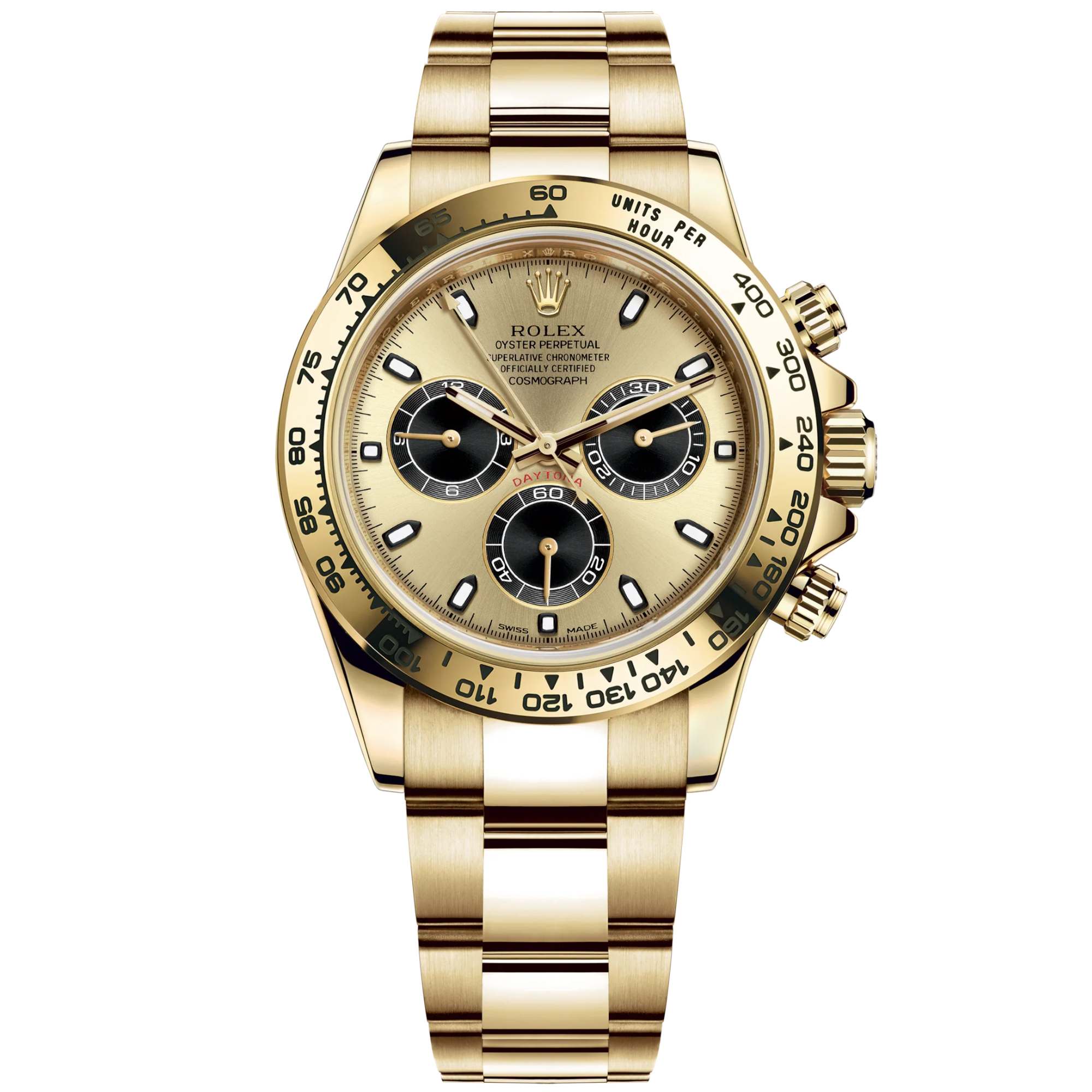 Cosmograph Daytona 40MM Oyster Bracelet Golden and Black Dial 18 CT Yellow Gold Bezel With Engraved Tachymetric Scale - Rolex