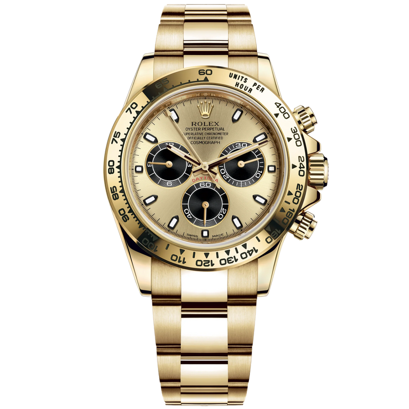 Cosmograph Daytona 40MM Oyster Bracelet Golden and Black Dial 18 CT Yellow Gold Bezel With Engraved Tachymetric Scale - Rolex