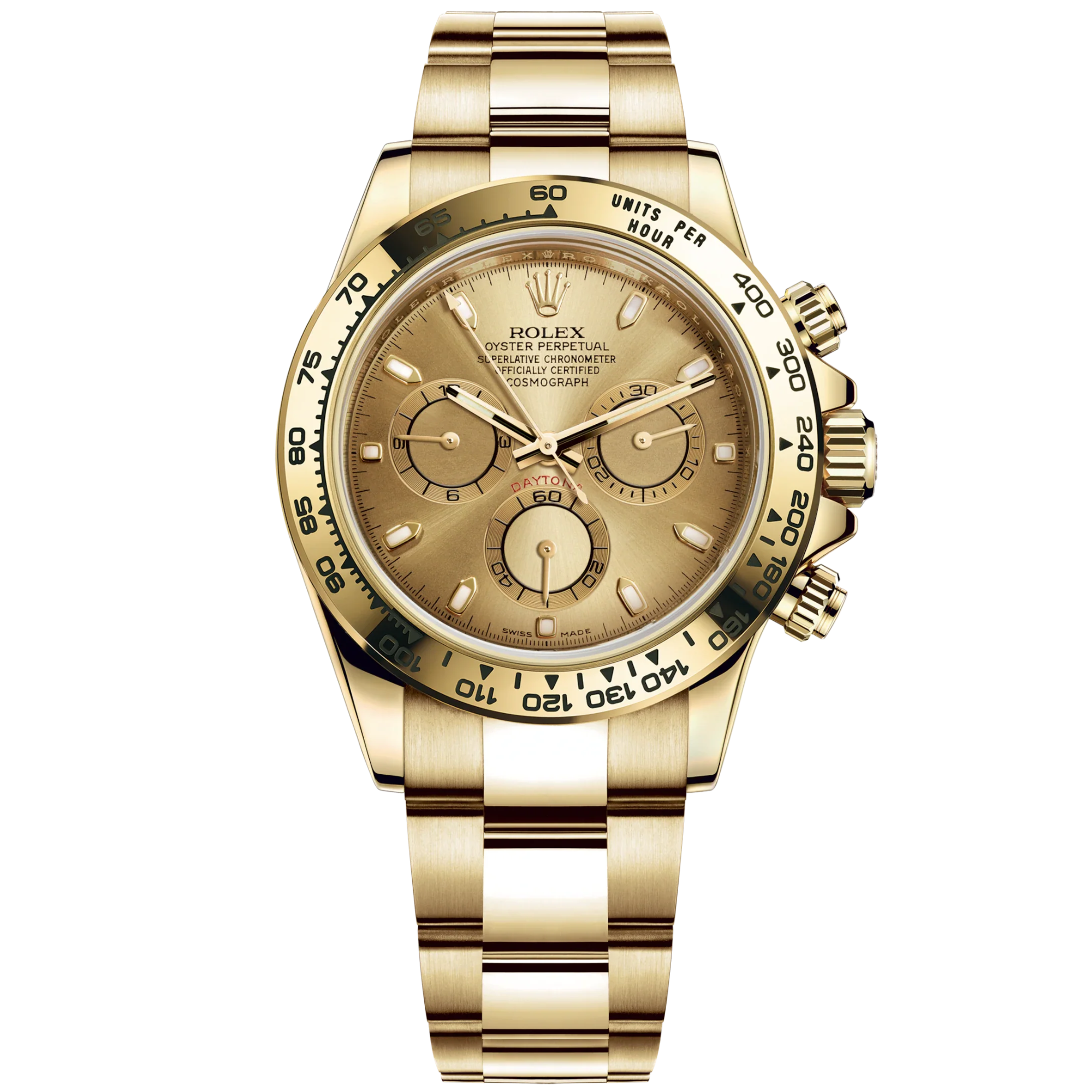 Cosmograph Daytona 40MM Oyster Bracelet Champagne-Colour Dial 18 CT Yellow Gold Bezel With Engraved Tachymetric Scale - Rolex