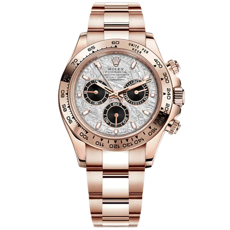 Cosmograph Daytona 40MM Oyster Bracelet Meteorite and Black Dial 18 CT Everose Gold Bezel With Engraved Tachymetric Scale - Rolex
