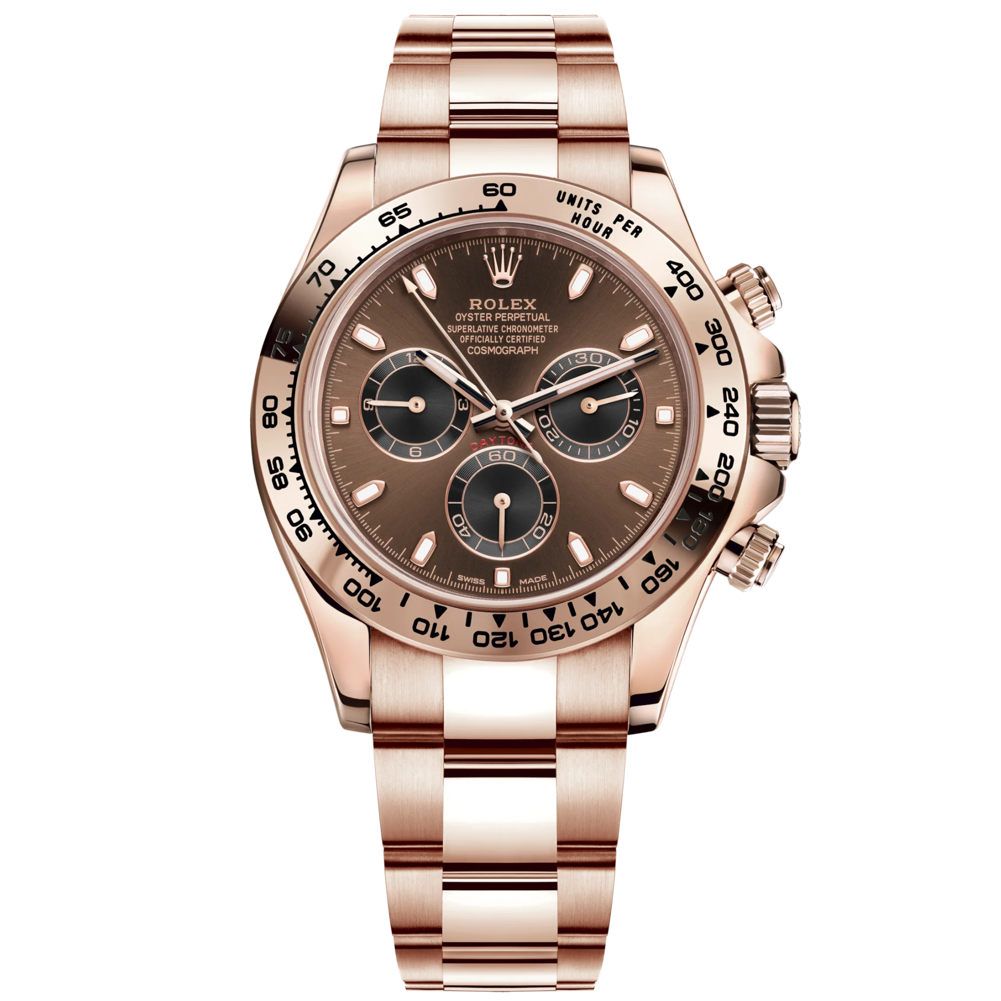 Cosmograph Daytona 40MM Oyster Bracelet Chocolate and Black Dial 18 CT Everose Gold Bezel With Engraved Tachymetric Scale - Rolex