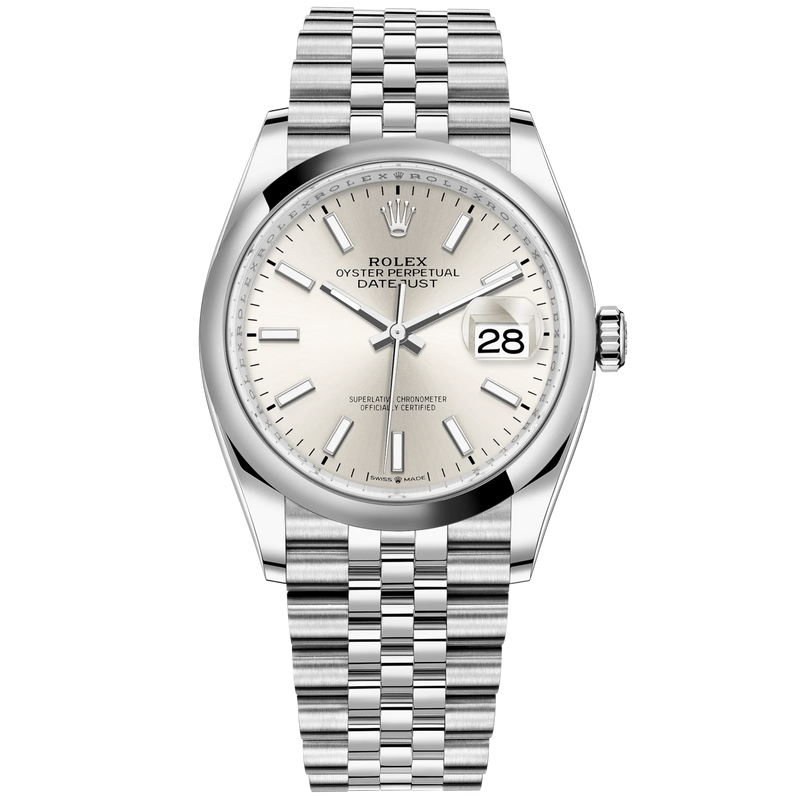 Datejust 36 36mm Oystersteel Jubilee Bracelet Silver Dial Domed Bezel - Rolex