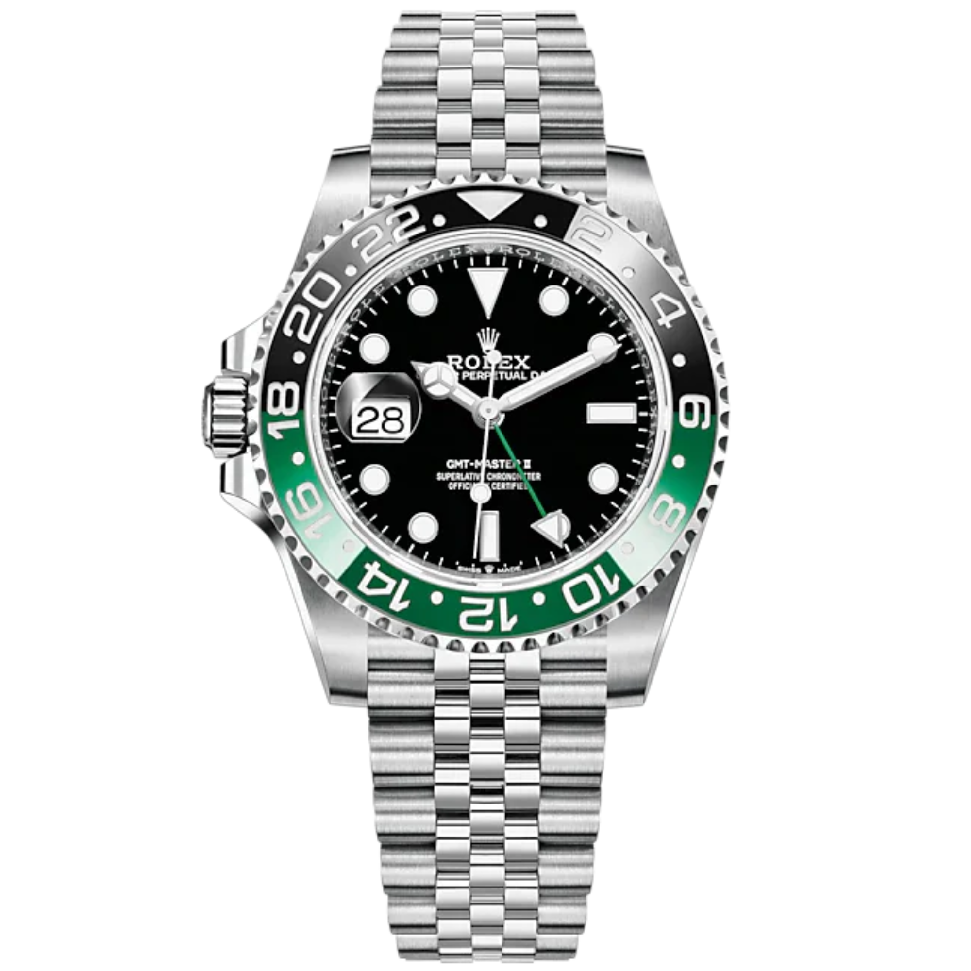 GMT-Master II 40mm Jubilee Bracelet Oystersteel with Black Dial Black & Green 24-Hour Rotatable Bezel - Rolex