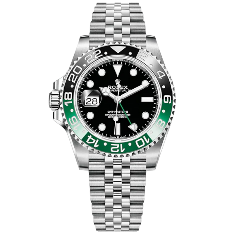 GMT-Master II 40mm Jubilee Bracelet Oystersteel with Black Dial Black & Green 24-Hour Rotatable Bezel - Rolex