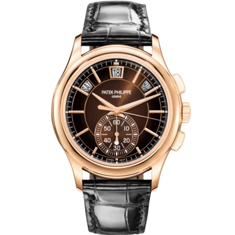5905R Complications 42mm Shiny Black Alligator Strap Sunburst Brown Black Gradated Dial Rose Gold Bezel - Patek Philippe