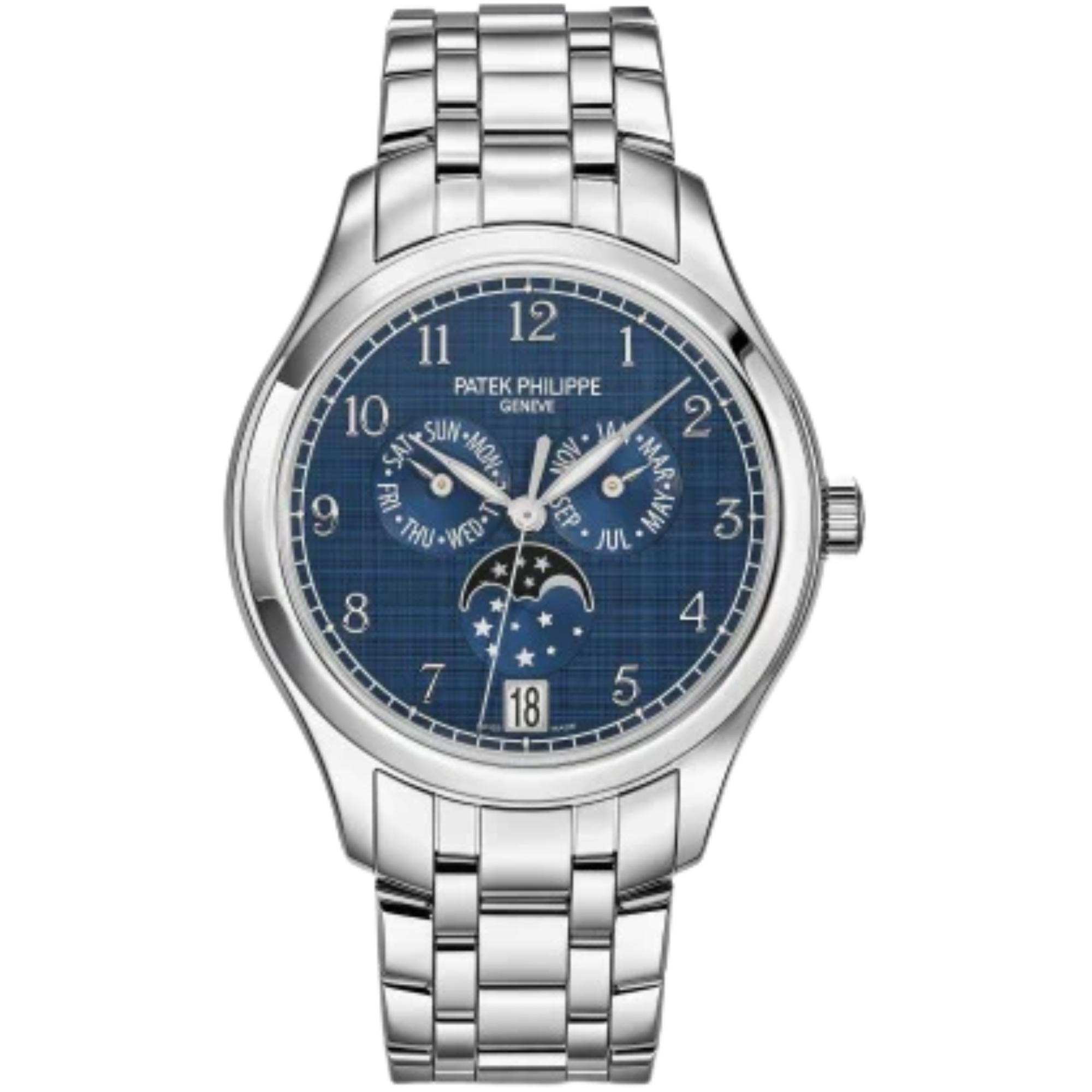 1A Complications 38mm Steel Bracelet Shantung Blue Dial Steel Bezel - Patek Philippe