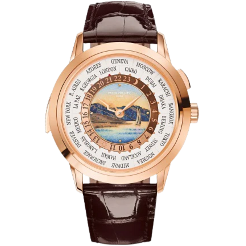 5531R-012 Grand Complications 40.2mm Shiny Chocolate Brown Alligator Strap Lavaux Cloisonné Enamel Dial Rose Gold Bezel - Patek Philippe
