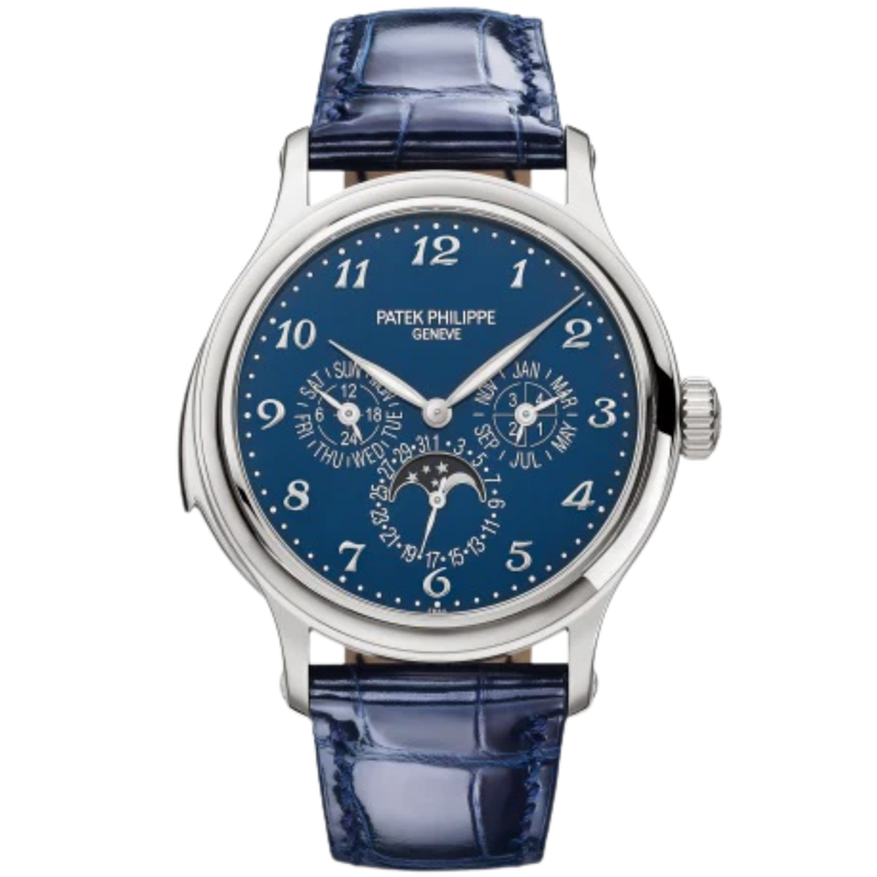 5374G-001 Grand Complications 42mm Shiny Dusk Blue Alligator Leather Strap Blue Enamel Dial White Gold Bezel - Patek Philippe