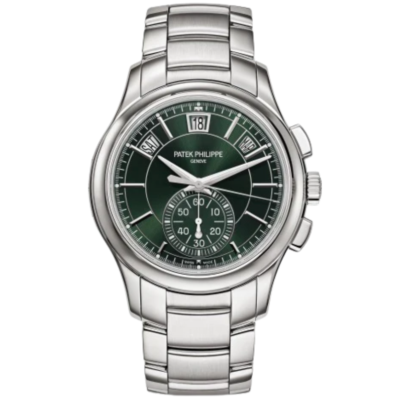 5905/1A Complications 42mm Steel Bracelet Olive Green Sunburst Dial Steel Bezel - Patek Philippe