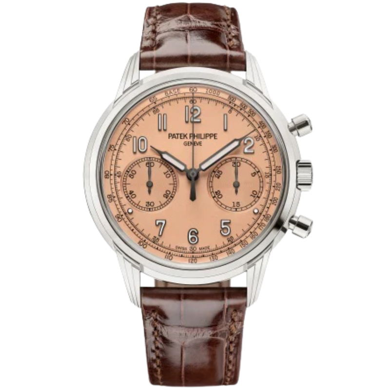 5172G-010 Complications 41mm Shiny Chocolate Brown Alligator Strap Rose-Gilt Opaline Dial White Gold Bezel - Patek Philippe