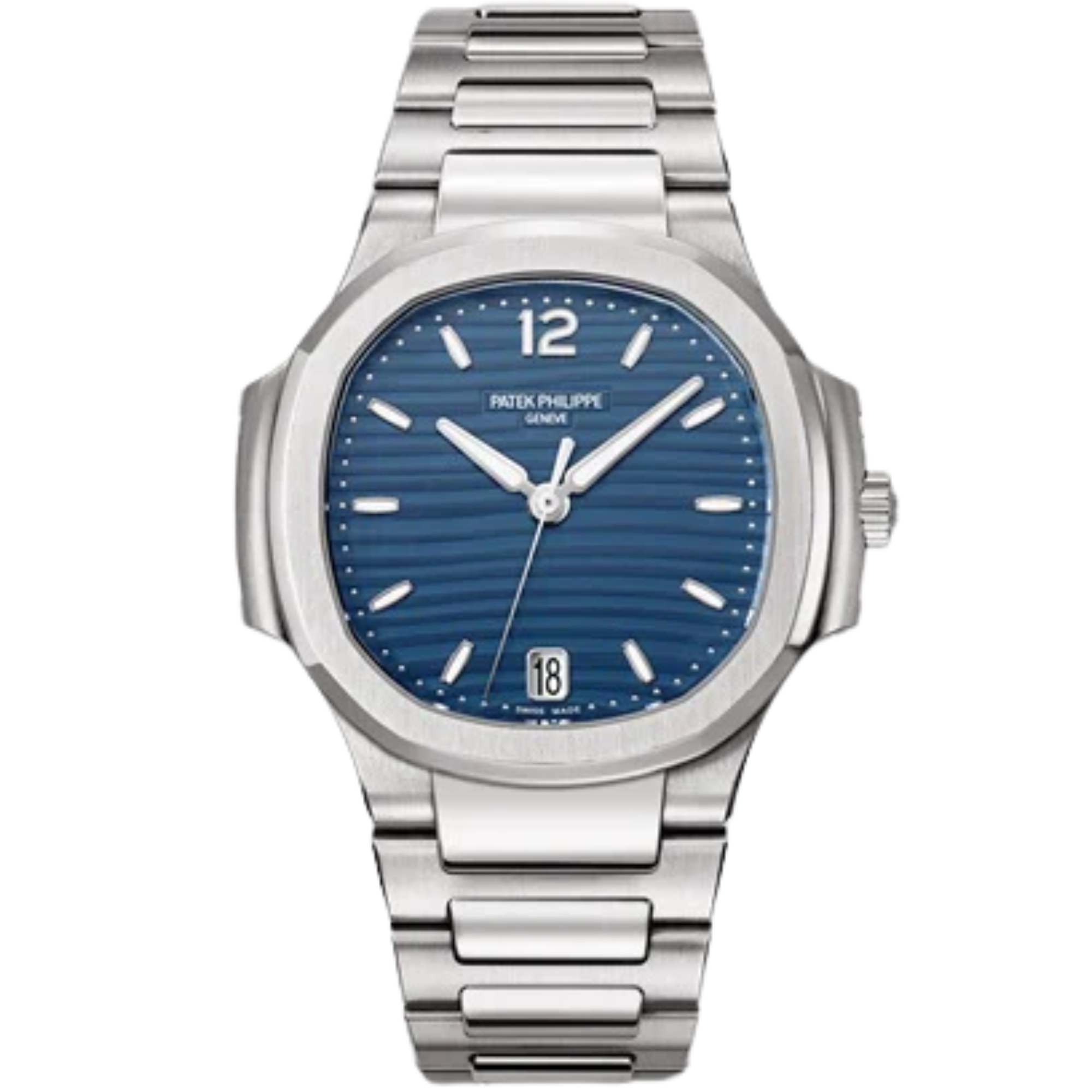 1A Nautilus Ladies 35.2mm Stainless Steel Bracelet Blue Opaline Dial Octagonal Steel Bezel - Patek Philippe