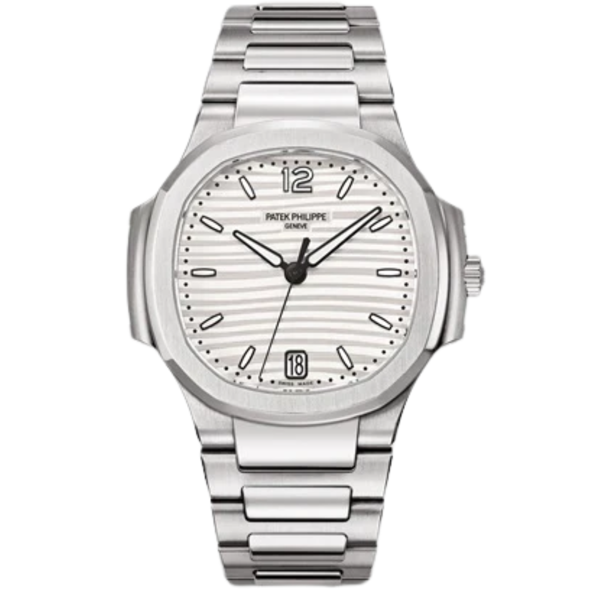1A Nautilus Ladies 35.2mm Stainless Steel Bracelet Silvery Opaline Dial Octagonal Steel Bezel - Patek Philippe