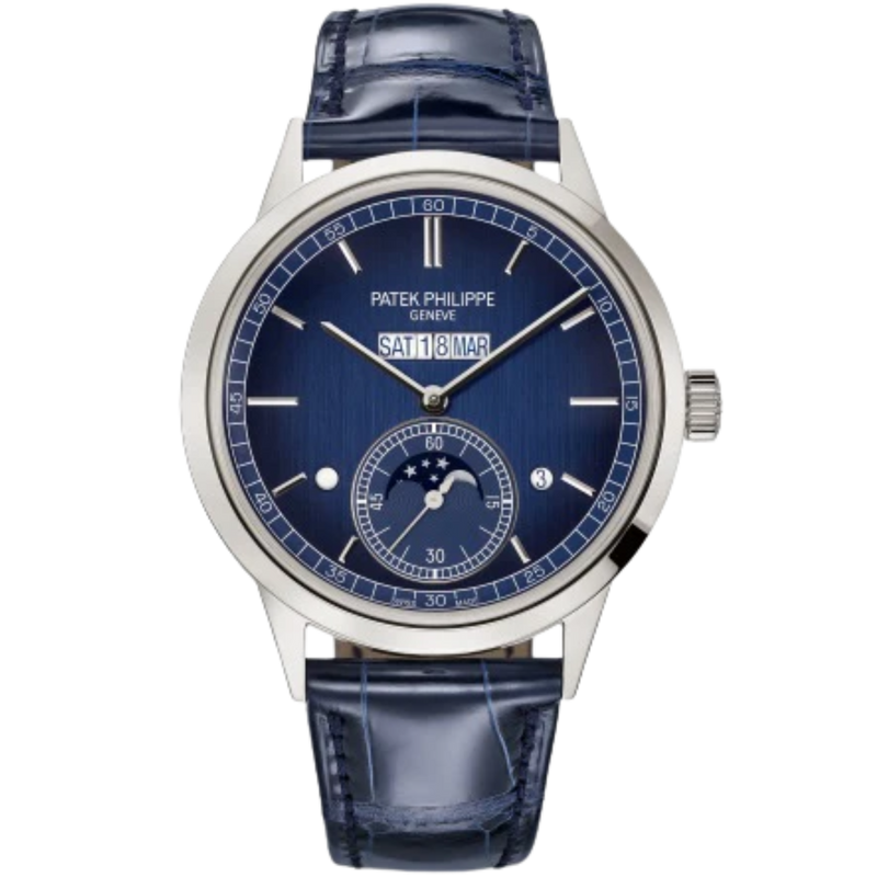 5236P Grand Complications 41.3mm Shiny Navy Blue Alligator Leather Strap Blue Gradient-Black Dial Platinum Bezel - Patek Philippe