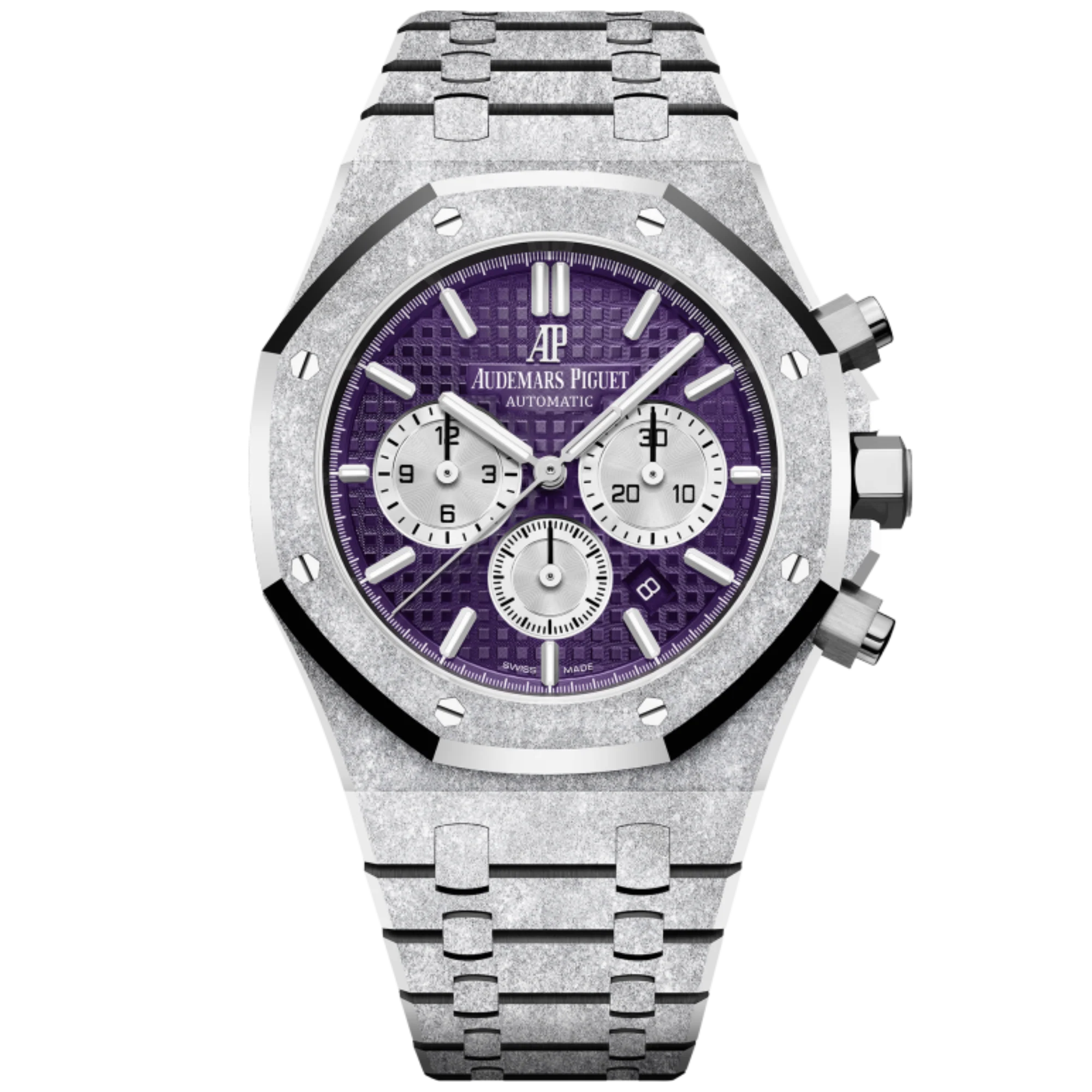Audemars Piguet Royal Oak Chronograph Ref. 26331BC.GG.1224BC.01 41MM Frosted White Gold Purple Dial - Audemars Piguet