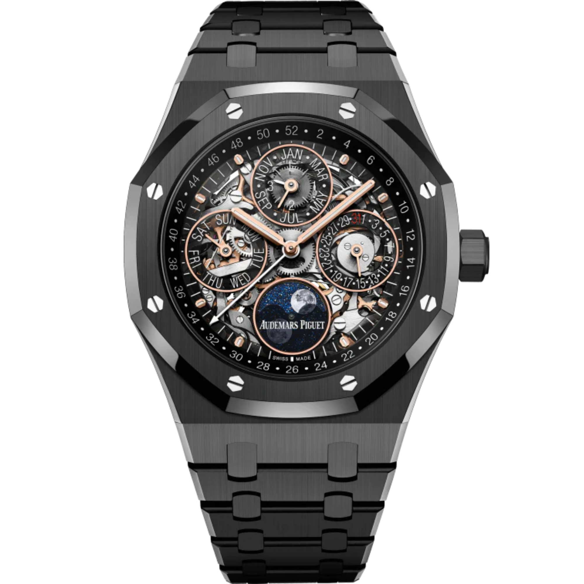 Audemars Piguet Royal Oak Ref. 26585CE.OO.1225CE.01 41MM Black Ceramic Openworked Perpetual Calendar - Audemars Piguet