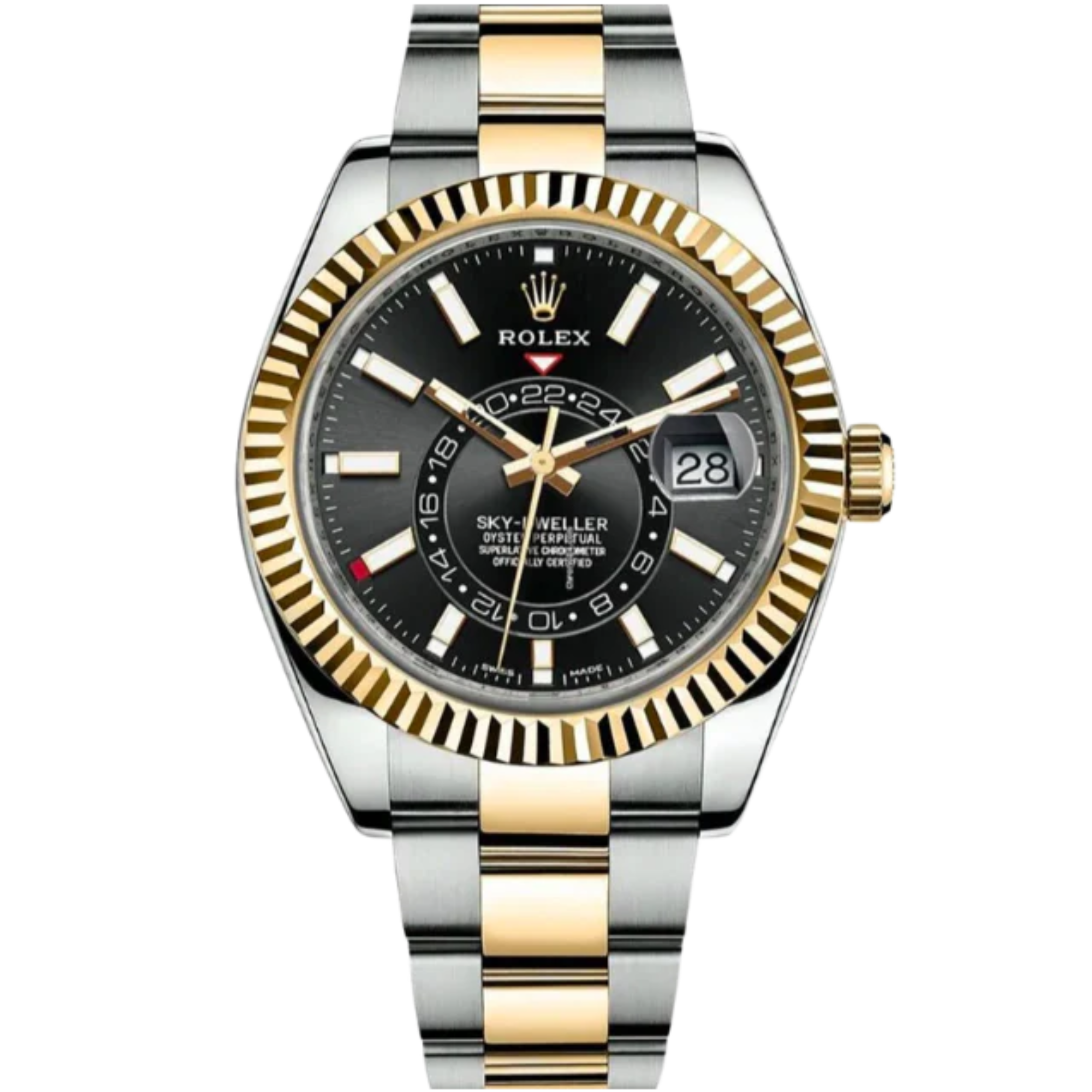 Rolex Skydweller Ref. 326933 Two Tone Yellow Gold Black Dial on Oyster - Rolex