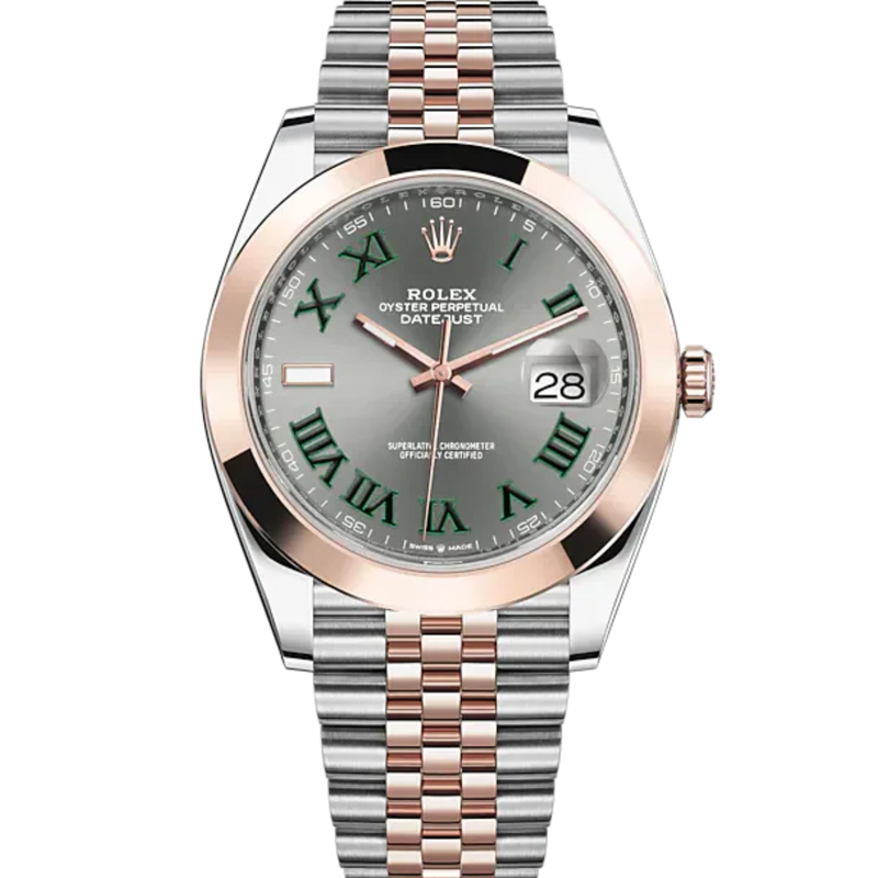 Datejust 41 41mm Jubilee Bracelet Oystersteel and Everose Gold with Slate Dial Everose Bezel - Rolex