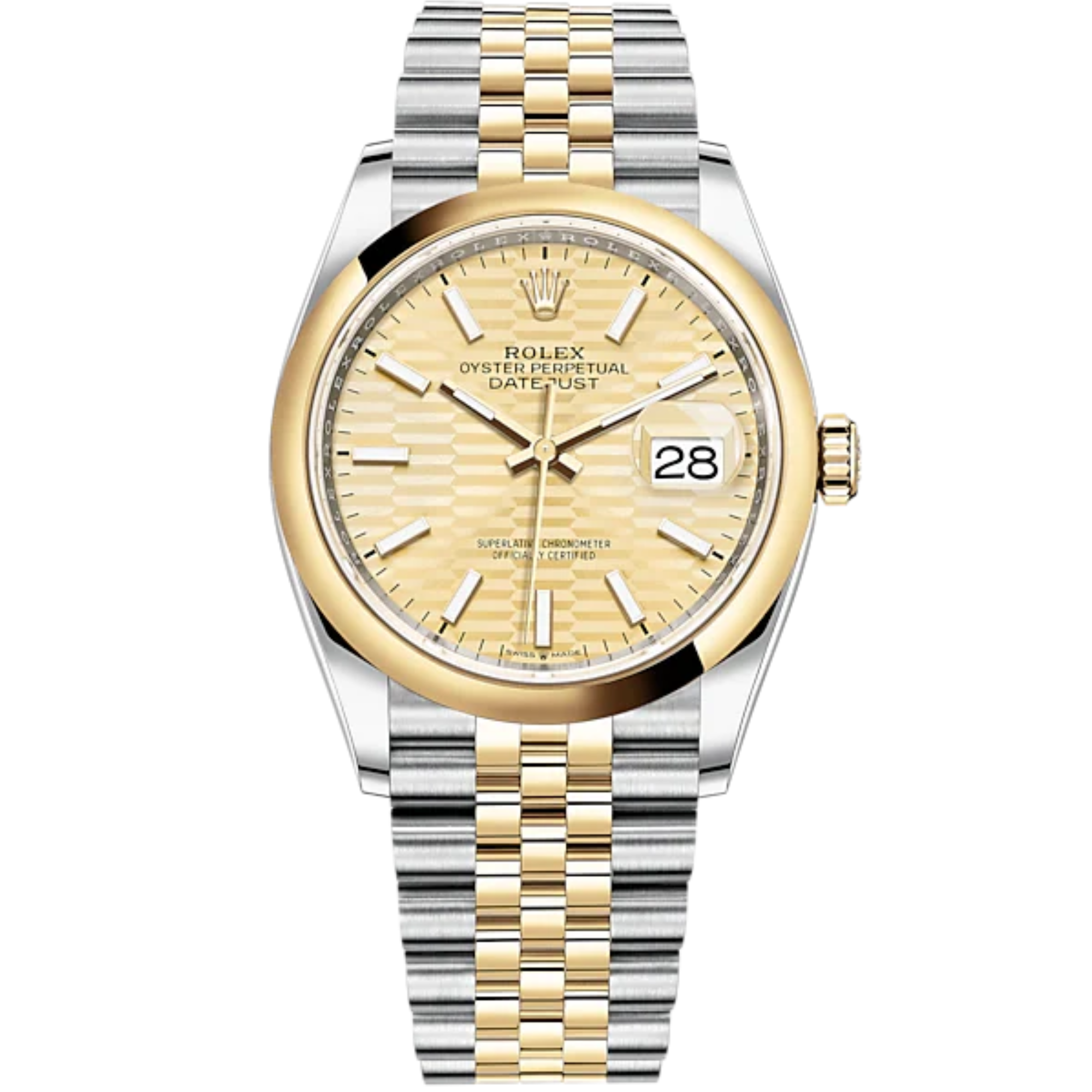 Datejust 36 36mm Oystersteel Jubilee Bracelet and Yellow Gold with Golden Palm-Motif Dial Domed Bezel - Rolex
