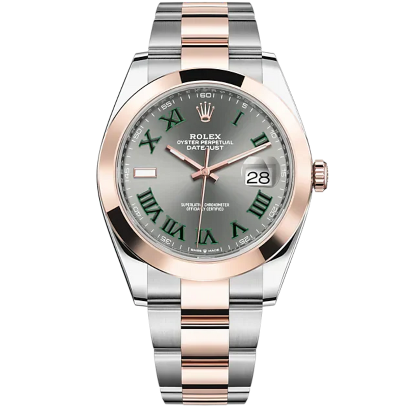 Datejust 41 41mm Oyster Bracelet Oystersteel and Everose Gold with Slate Dial Everose Gold Bezel - Rolex