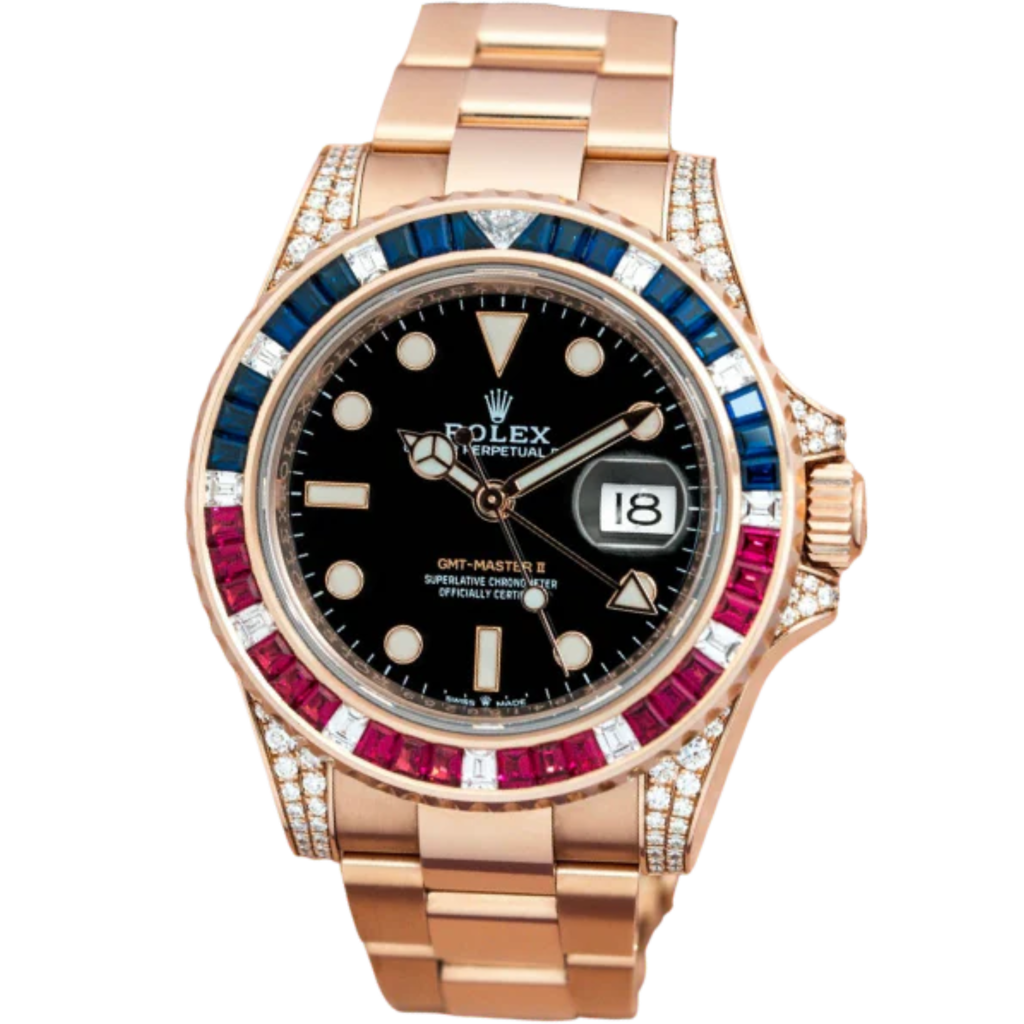 Rolex GMT Master II Ref. 126755SARU Rose Gold 2021 Factory Gem Set Saru Full Set - Rolex