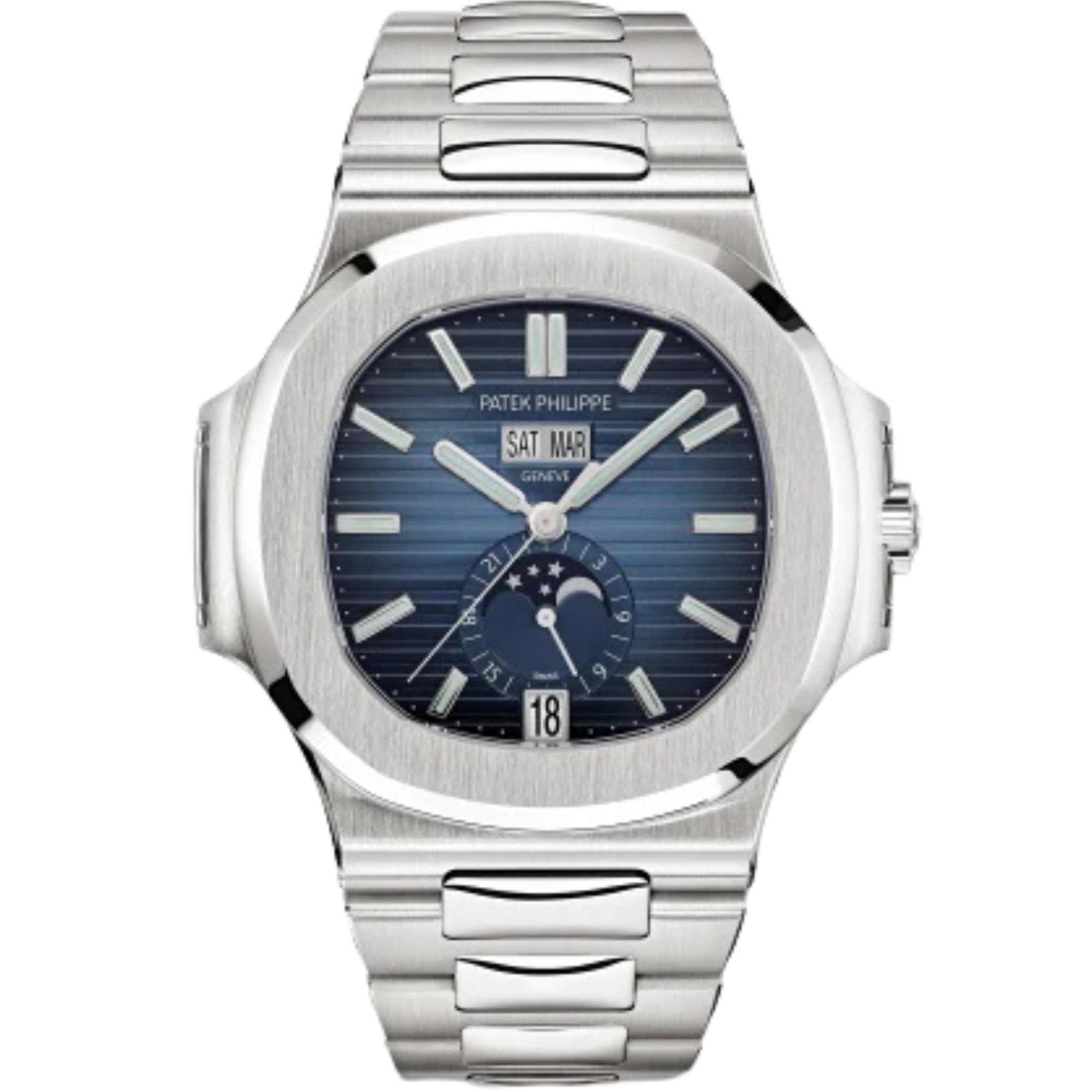 5726/1A-014 Nautilus 40.5mm Steel Bracelet Blue Black Gradated Embossed Dial Steel Bezel - Patek Philippe