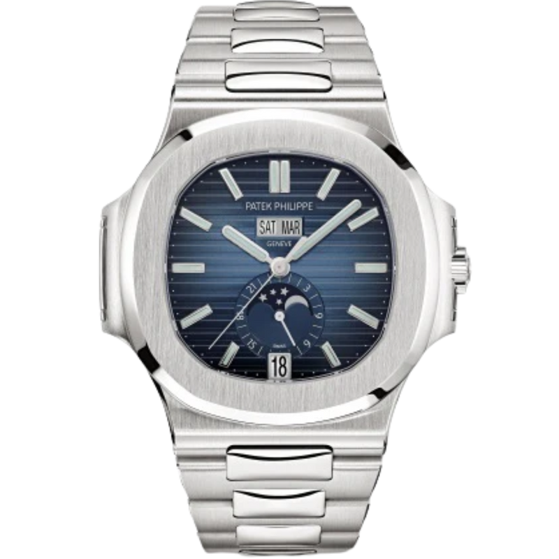 5726/1A-014 Nautilus 40.5mm Steel Bracelet Blue Black Gradated Embossed Dial Steel Bezel - Patek Philippe